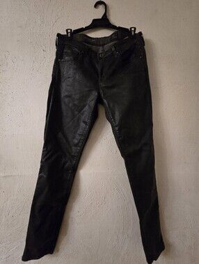 Ag Adriano Goldschmied Women's Black Skinny Coated Jeans